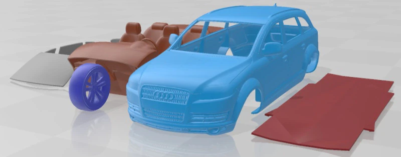 Audi Q7 2006 Printable Car 3D Print Model .c4d .max .obj .3ds .fbx .stl .blend