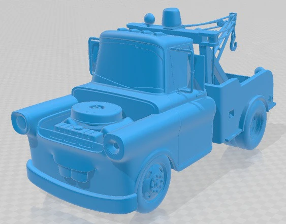 Tow Mater Cars Printable Car 3D Print Model .c4d .max .obj .3ds .fbx .stl .blend 