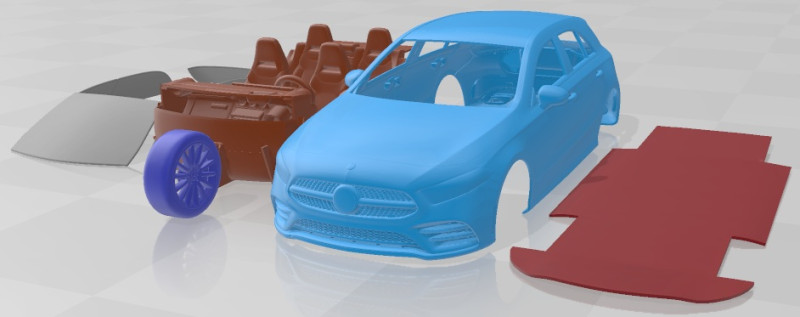 Mercedes Benz A Class 2019 Printable Car Modèles 3D en vedette .c4d .max .obj .3ds .fbx .stl .blend 