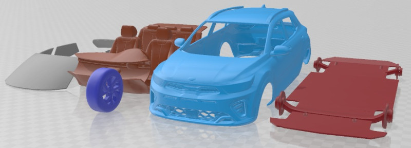 Kia Stonic GT Line 2021 Printable Car Modelo de impresión 3D .c4d .max .obj .3ds .fbx .stl .blend