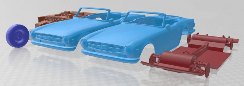 Triumph TR6 1968 Printable Car 3D Print Model .c4d .max .obj .3ds .fbx .stl .blend 