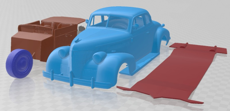 Chevrolet Coupe 1939 Printable Car 3D-Druckmodell .c4d .max .obj .3ds .fbx .stl .blend 