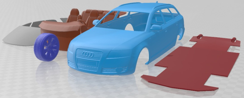 アウディ A6 C6 アバント 2005 印刷可能な車 3Dプリントモデル .c4d .max .obj .3ds .fbx .stl .blend 