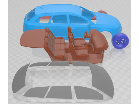 アウディ A6 C6 アバント 2005 印刷可能な車 3Dプリントモデル