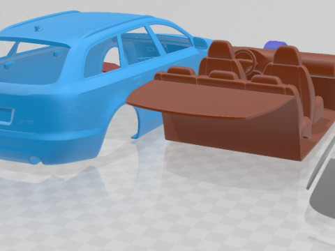 アウディ A6 C6 アバント 2005 印刷可能な車 3Dプリントモデル