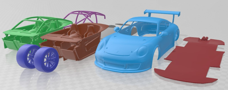 Porsche 911 GT3 Cup Martini 2013 Printable Car 3D-Druckmodell .c4d .max .obj .3ds .fbx .stl .blend 
