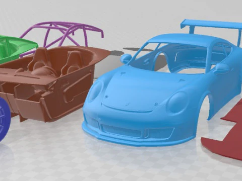 Porsche 911 GT3 Cup Martini 2013 Printable Car 3D Print Model