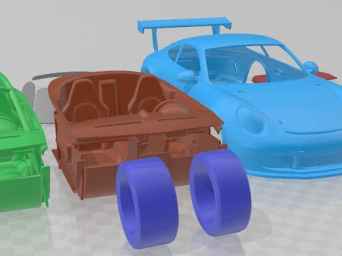 Porsche 911 GT3 Cup Martini 2013 Printable Car 3D Print Model