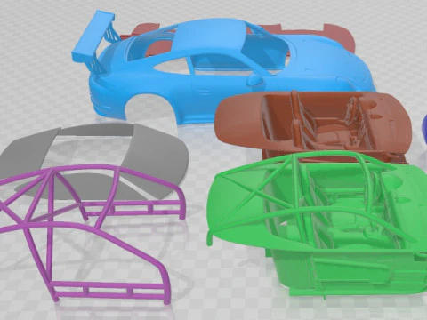 Porsche 911 GT3 Cup Martini 2013 Printable Car 3D Print Model