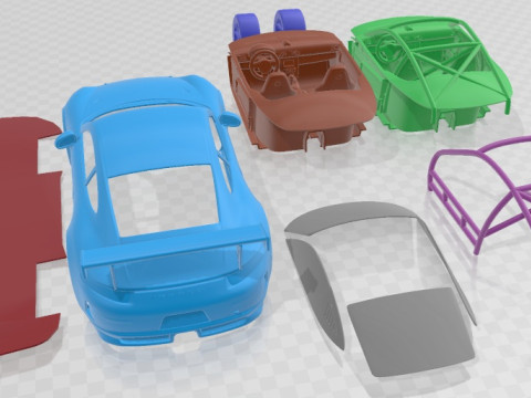 Porsche 911 GT3 Cup Martini 2013 Printable Car 3D-Druckmodell