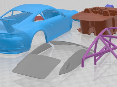 Porsche 911 GT3 Cup Martini 2013 Printable Car 3D-Druckmodell