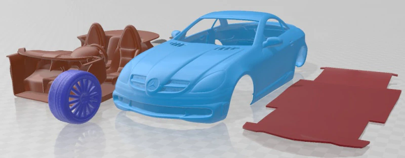 Mercedes SLK AMG 2005 Printable Car 3D Print Model .c4d .max .obj .3ds .fbx .stl .blend 
