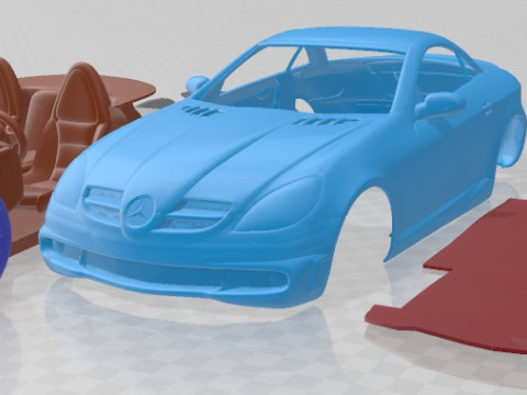 Mercedes SLK AMG 2005 Printable Car 3D Print Model