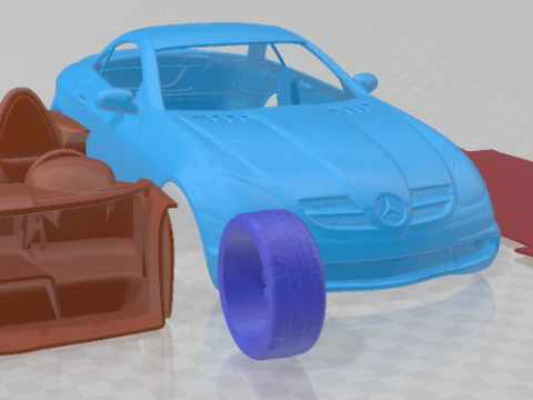 Mercedes SLK AMG 2005 Printable Car 3D Print Model