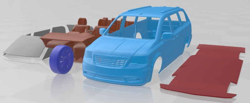 Chrysler Town And Country 2011 Printable Car 3D Принт Модель .c4d .max .obj .3ds .fbx .stl .blend