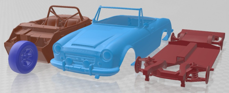 Datsun 2000 Sports 1968 Printable Car 3Dプリントモデル .c4d .max .obj .3ds .fbx .stl .blend 