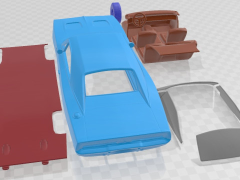 Dodge Charger RT 1969 Printable Car 3D Baskı Modeli