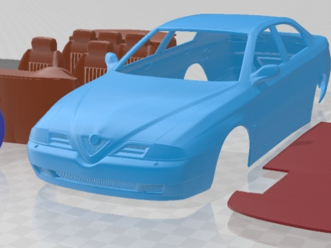 Alfa Romeo 166 1998 Printable Car 3D Принт Модель