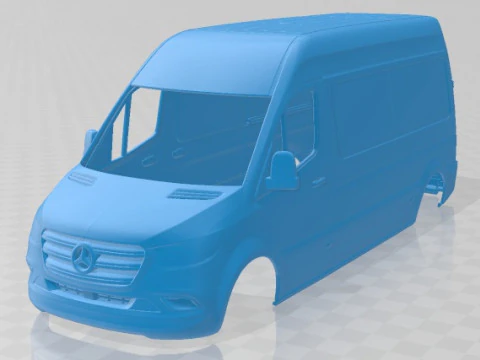 Mercedes Benz Sprinter Panel L2H2 2019 Printable Body Van 3D Print Model