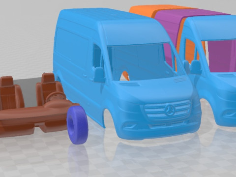 Mercedes Benz Sprinter Panel L2H2 2019 Printable Van 3Dプリントモデル