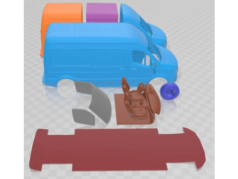 Mercedes Benz Sprinter Panel L2H2 2019 Printable Van 3Dプリントモデル