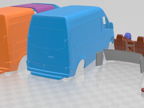 Mercedes Benz Sprinter Panel L2H2 2019 Printable Van 3Dプリントモデル