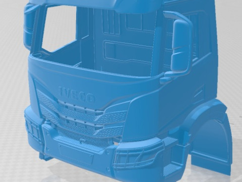 Iveco X-Way 2020 Printable Body Cabin Truck 3D Print Model