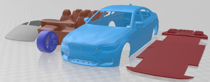 M5 2018 Printable Car 3D printmodel .c4d .max .obj .3ds .fbx .stl .blend 