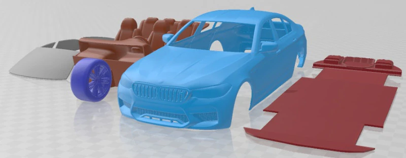 M5 2018 Printable Car 3D Print Model .c4d .max .obj .3ds .fbx .stl .blend 