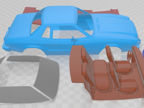 Mustang Coupe 1974 3D 프린트 모델