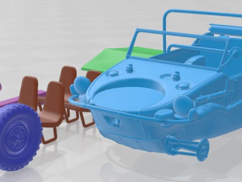 Volkswagen Schwimmwagen 1942 Auto stampabile Modello di stampa 3D