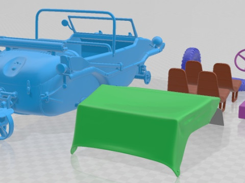 Volkswagen Schwimmwagen 1942 Printable Car Model Cetak 3D