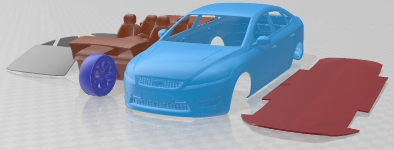 Mondeo 2008 Printable Car 3Dプリントモデル .c4d .max .obj .3ds .fbx .stl .blend 