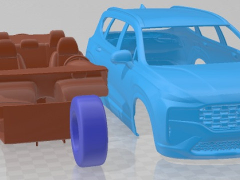 Hyundai Santa Fe Basic 2021 Printable Car 3D-printmodel