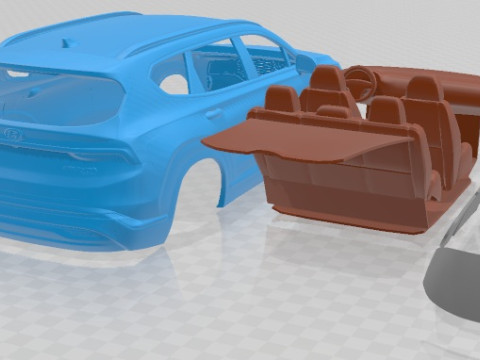 Hyundai Santa Fe Basic 2021 Printable Car 3D-printmodel