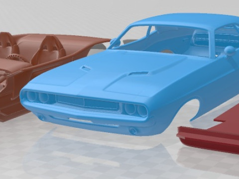 Dodge Challenger 1970 ProTouring Printable Car 3D Print Model