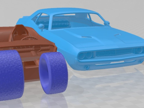 Dodge Challenger 1970 ProTouring Printable Car 3Dプリントモデル