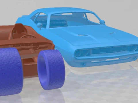 Carro imprim&iacute;vel Dodge Challenger 1970 ProTouring Modelo de Impressão 3D