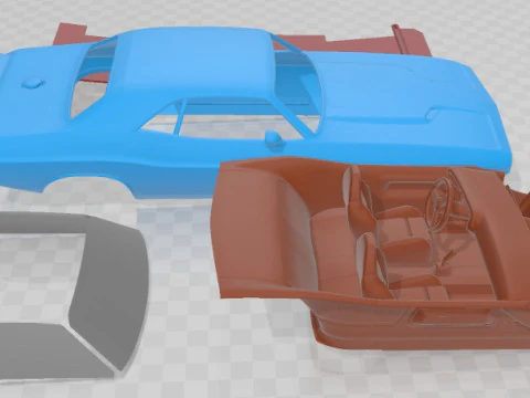 Carro imprim&iacute;vel Dodge Challenger 1970 ProTouring Modelo de Impressão 3D