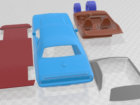 Dodge Challenger 1970 ProTouring Printable Car 3Dプリントモデル
