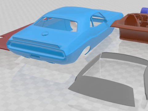 Dodge Challenger 1970 ProTouring Printable Car 3Dプリントモデル
