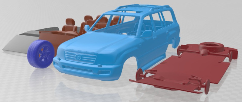 Toyota Land Cruiser J100 VX 2005 Printable Car Modelo de Impressão 3D .c4d .max .obj .3ds .fbx .stl .blend 