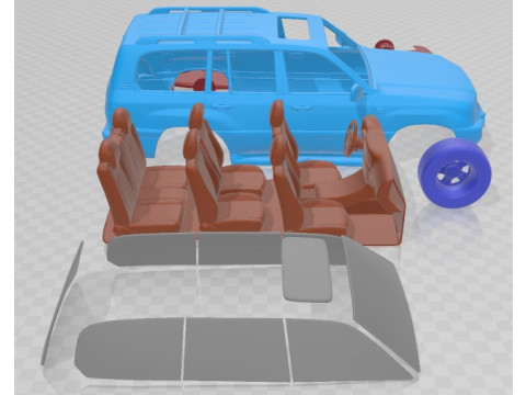 Toyota Land Cruiser J100 VX 2005 Printable Car Modelo de Impressão 3D