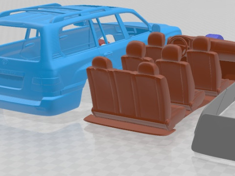 Toyota Land Cruiser J100 VX 2005 Printable Car Modelo de Impressão 3D