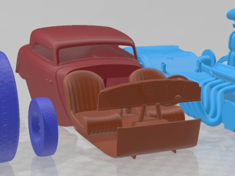 1935 Hot Rod Printable Car 3D Baskı Modeli