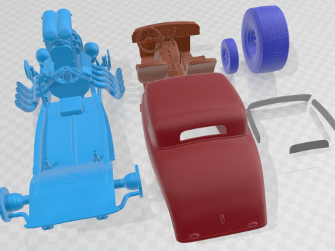 1935 Hot Rod Printable Car 3D Baskı Modeli