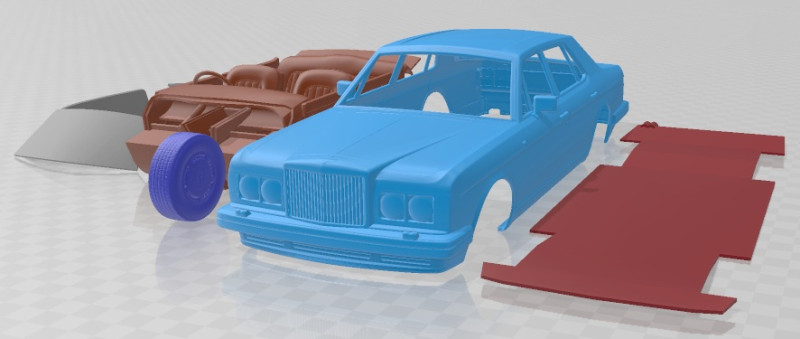 Bentley Turbo R 1988 Printable Car 3D-printmodel .c4d .max .obj .3ds .fbx .stl .blend 