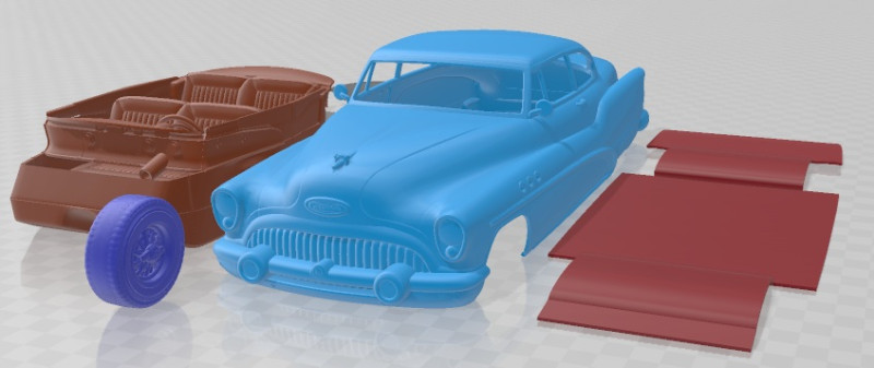 Buick Super Riviera Coupe 1953 Printable Car 3D प्रिंट मॉडल .c4d .max .obj .3ds .fbx .stl .blend 