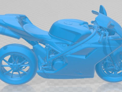 Ducati 1198 Printable Motorbike 3D Print Model