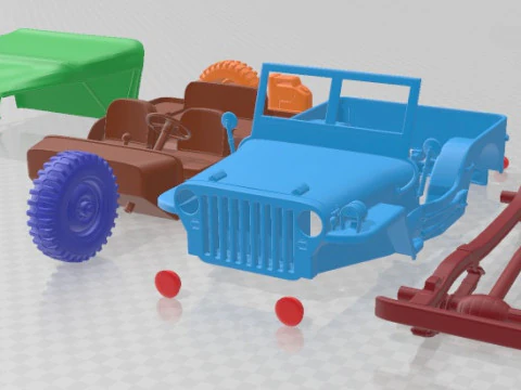 Jeep Willys MB Printable Car 3D Print Model